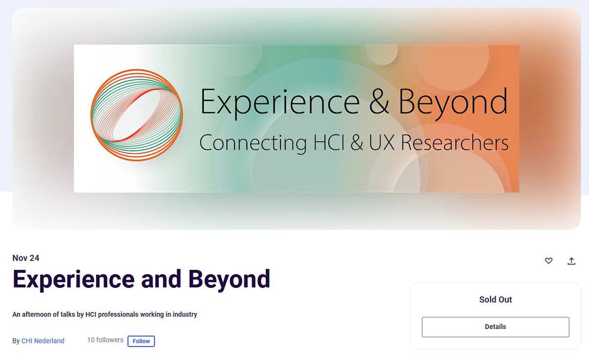 chinl's tweet photo. Experience &amp; Beyond: Connecting HCI &amp; UX Researchers

🚨 SOLD OUT 🚨

We look forward to welcoming everyone today! ✨

🔗https://t.co/8stU21I2uU https://t.co/ellwz8trEq