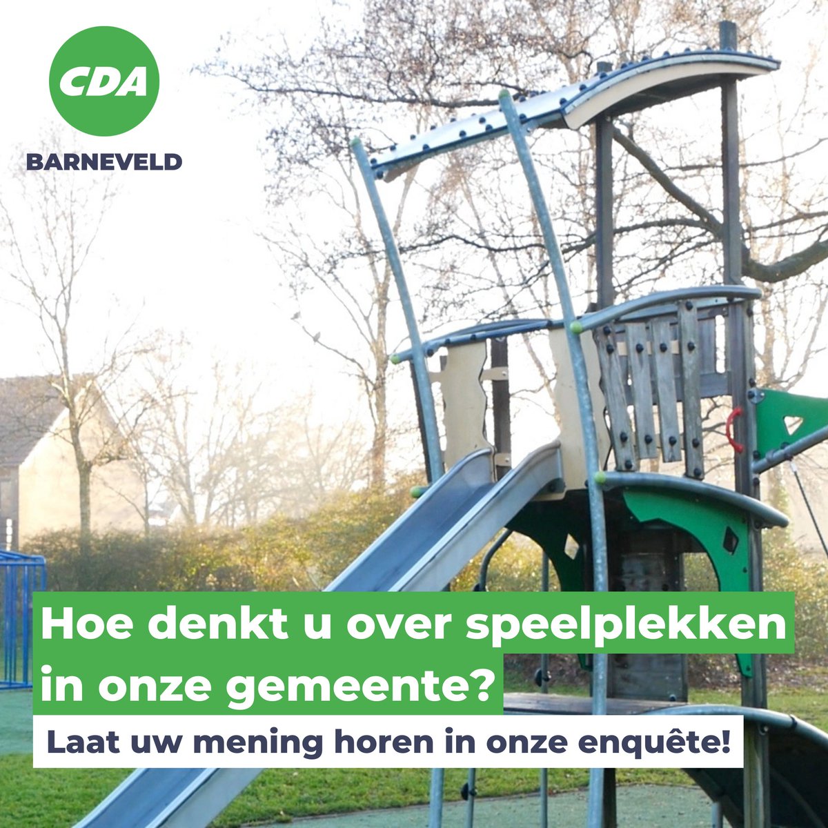 🛝 Spelen in de Gemeente Barneveld, we horen graag hoe jij daar over denkt. Want als CDA vinden we dat iedereen een mooie speelplek in de buurt verdient. Vult u deze korte enquête (1 minuut) in? forms.gle/aHP3PcjSFWX512…