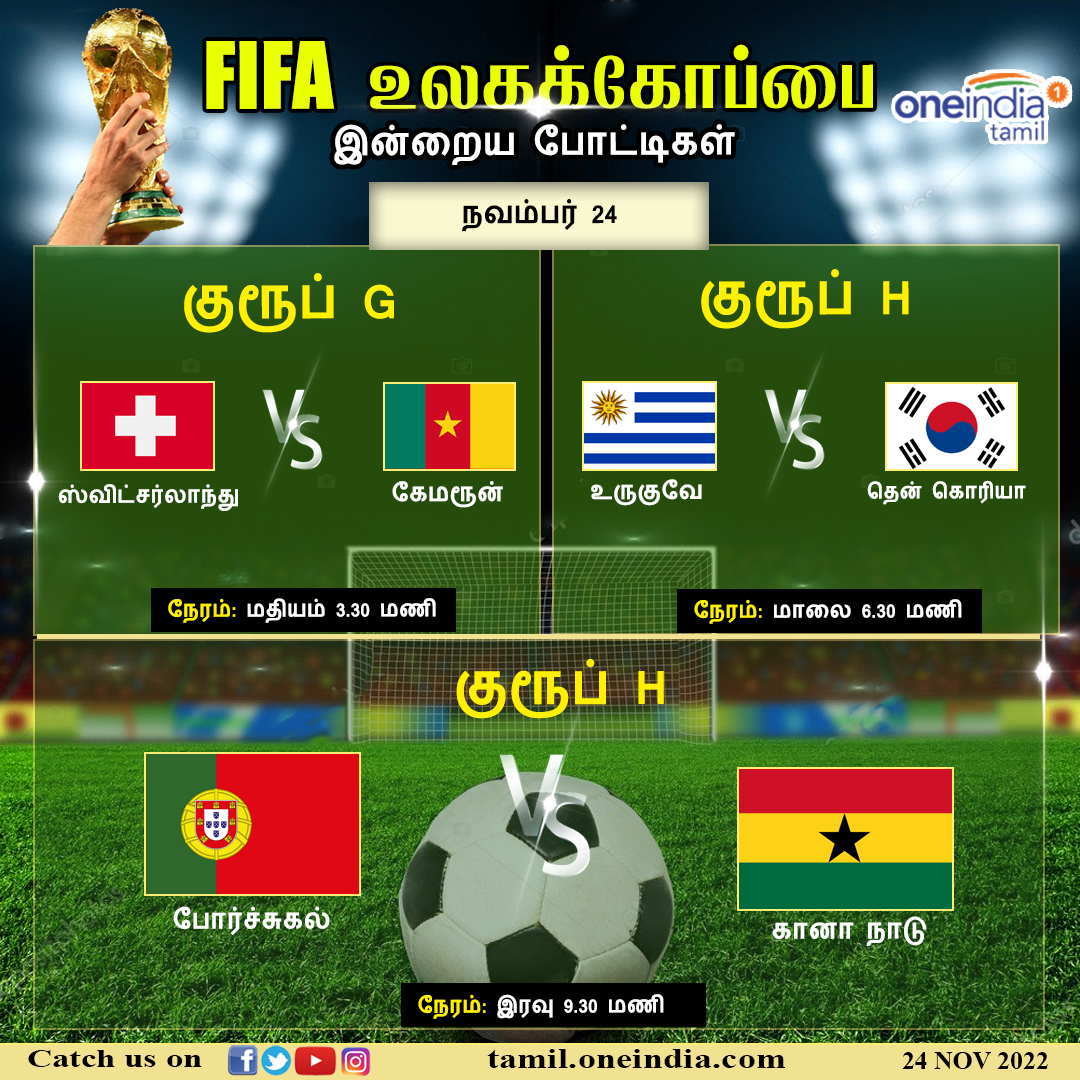 thatsTamil's tweet photo. #FIFAUPDATE | FIFA உலகக்கோப்பை - இன்றைய போட்டிகள்!
https://t.co/JTGrgUZDRr #FIFAWorldCup2022 #FIFAWorldCup #FIFA #கால்பந்துபோட்டி #Oneindiatamil https://t.co/gi3ewsuX5w