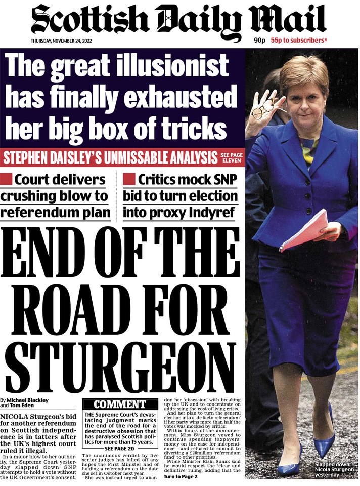 GrahamGGrant's tweet image. Today’s Scottish Daily Mail front page #scotpapers Read more here: mailplus.co.uk/edition/news/s…

#indyref2 #politics #SNP #Sturgeon