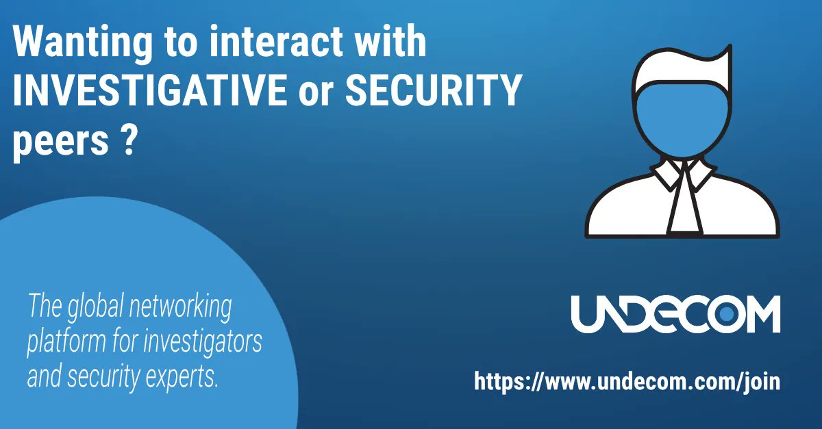 Undecom is THE PLACE TO BE be to get in touch with investigations and security experts!
undecom.com
#undecom #detective #investigation #intelligence #forensicexpert #security #OSINT #cyberbullying #fraud #surveillance #cybersecurity #insurancefraud #backgroundcheck