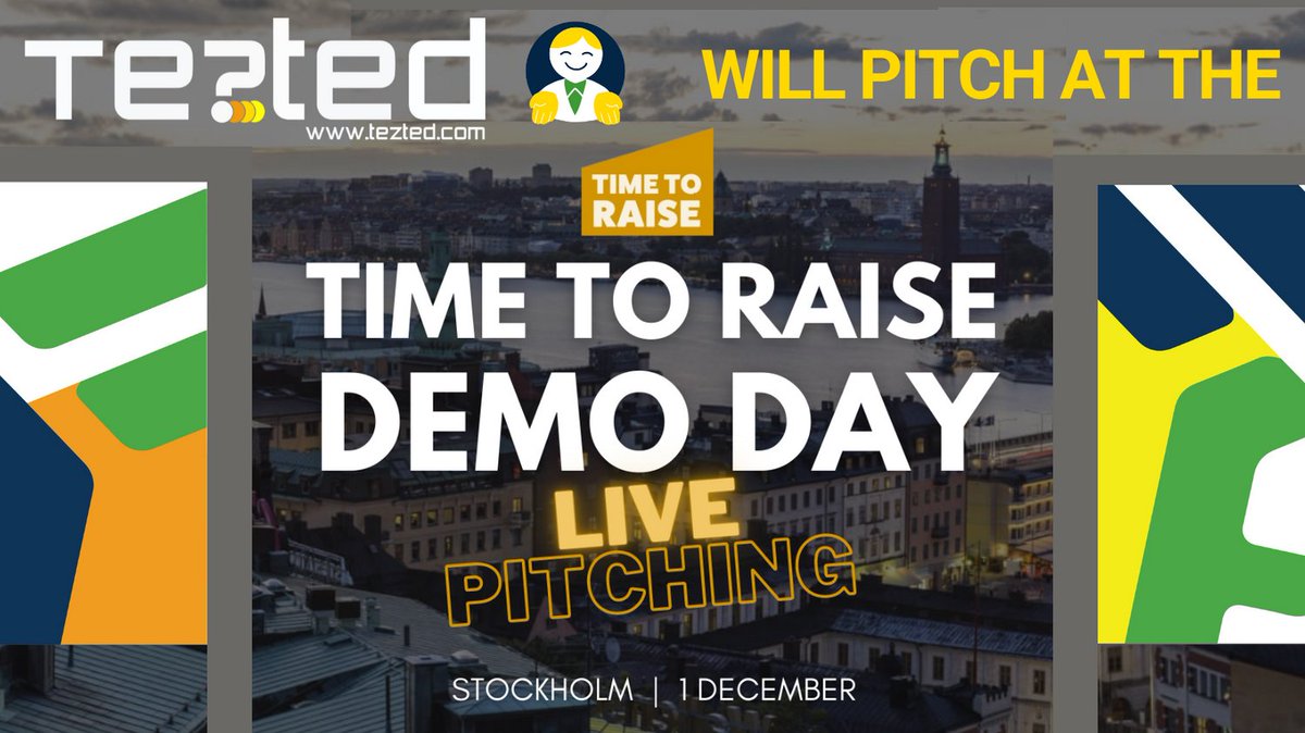 tez_ted's tweet photo. TEZTED will be #pitching live on Dec 1 in Stockholm as part of the @TimetoRaise fundraising program! Come and meet us at the #demoday where our founders and others will be present. Register: https://t.co/4kQ0ujJKFP #timetoraise #femalefounders #womenentrepreneurs
@investstockholm https://t.co/gQCukTOtHh