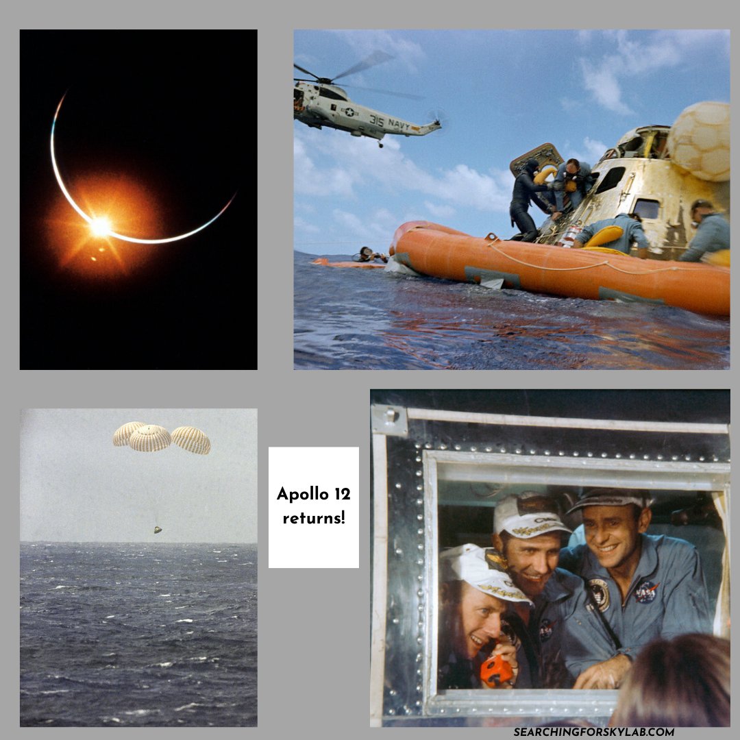SF_Skylab's tweet photo. Splashdown! Apollo 12 return #OTD in 1969. #apollo12 #moon #peteconrad #dickgordon #albean #space #spacestation #moonmission #documentary #searchingforskylab #skylab https://t.co/7nYUzglM9A
