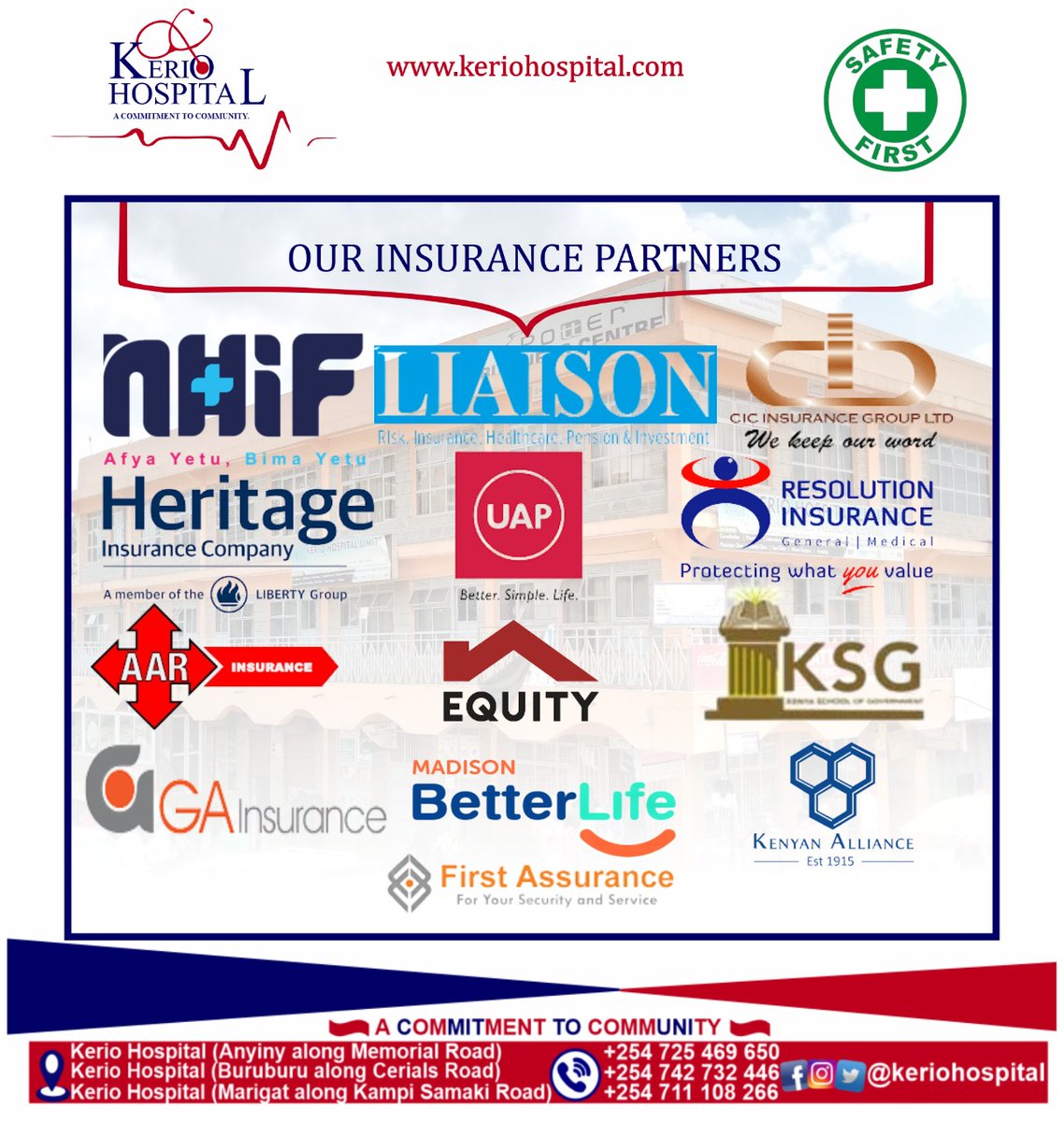 keriohospital's tweet photo. We are gradually expanding to meet the growing demand for our services. Kindly take note of some of the medical covers and mode of payment we accept at our hospital.
#acommitmenttocommunity
#MedicalCover
#ModeOfPayment https://t.co/rcXzTj1Moo