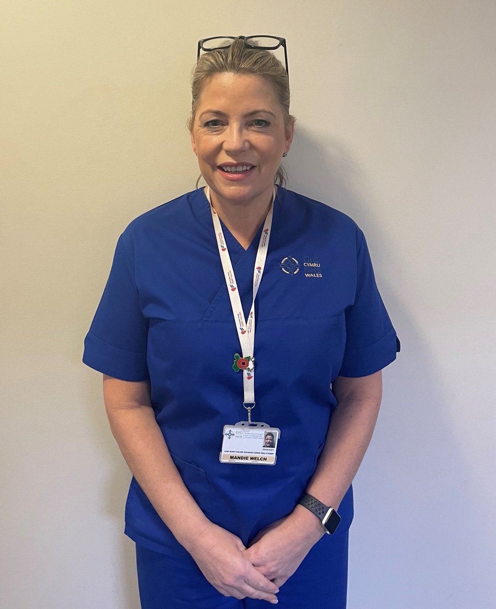 BHFCymru's tweet photo. Congratulations to Mandie Welch. Mandie works at the Royal Glamorgan Hospital for @CwmTafMorgannwg. She's the Lead Nurse for the Cardiac Network and the current Chair of the All Wales Heart Failure Nurse Group. Mandie is nominated as a Healthcare Hero in @TheBHF #HeartHeroAwards https://t.co/8u23W4uyKQ