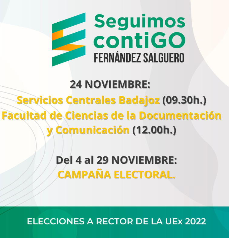 PedroFSRector's tweet photo. Buenos días a todas y todos,
Hoy volvemos a visitar dos centros:
-Servicios Centrales de Badajoz a las 09:30h.
-Facultad de Ciencias de la Documentación y Comunicación a las 12:00h.
¡Seguimos con la CAMPAÑA ELECTORAL y seguimos contiGO!
#PedroFS_SeguimosContiGO #PedroFSRector https://t.co/3TaYZfi3Hs