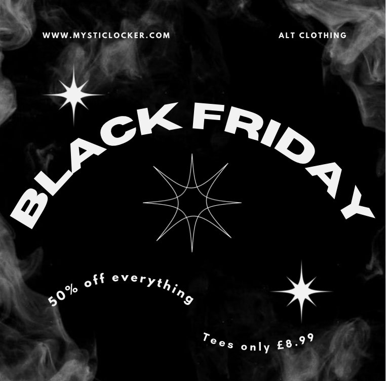 MysticLocker's tweet photo. Our Black Friday sale is here🔥50% off EVERYTHING🛒🛒 #blackfridaysale https://t.co/QQGIKONb6d