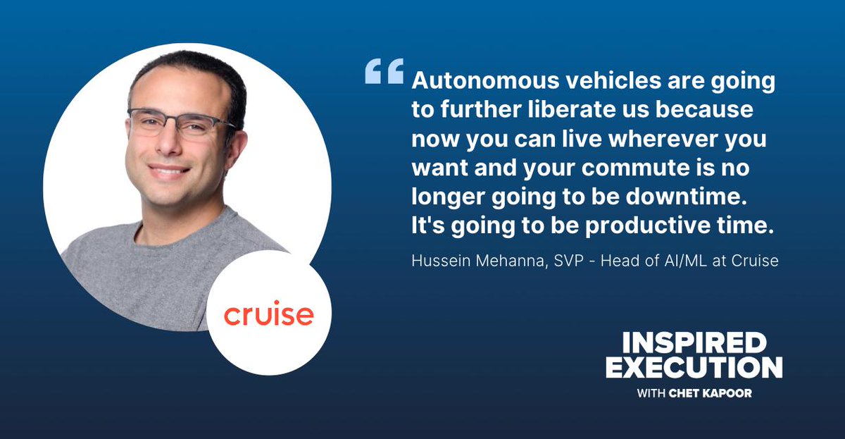 Hussein Mehanna of Cruise is helping build the future of transportation with the 🌎's first #selfdriving 🚙 🚘 

In the latest 🔈 ep. with DataStax's Chet Kapoor, they discuss building an #AI-native company, the future of #autonomous vehicles &amp; more. 

➡️  ow.ly/m7Rf104f37e