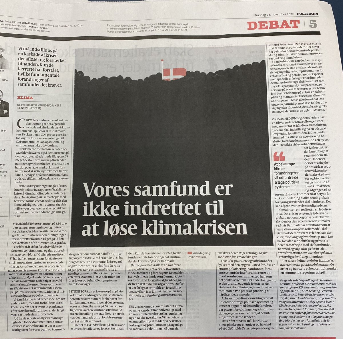 Dagens indlæg i avisen Politiken (24.11):