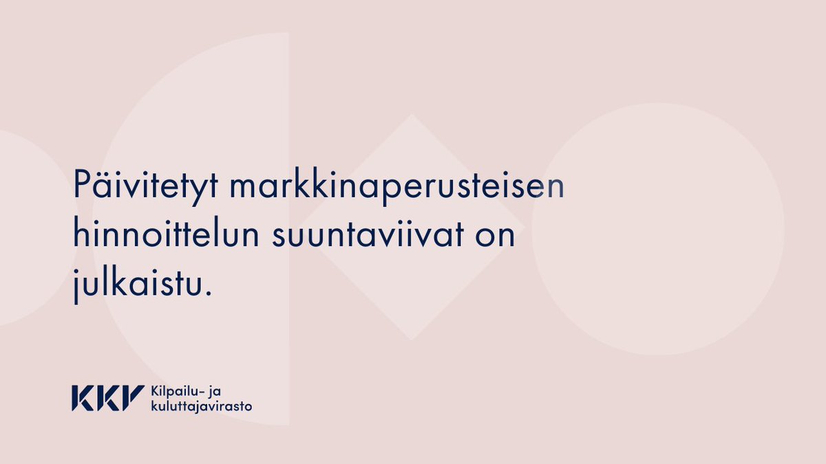 kkv_uutiset's tweet photo. Suuntaviivoissa kuvataan KKV:n hinnoitteluvalvontaa ja julkisyhteisöjen kilpailullisen toiminnan arviointia. Päivityksessä on tarkennettu tuottovaatimusten määrittämistä ja huomioitu kilpailulain viimeaikaiset muutokset.

➡️https://t.co/lqyUlBNnB1

#kilpailuneutraliteetti https://t.co/EgO7KMyqow