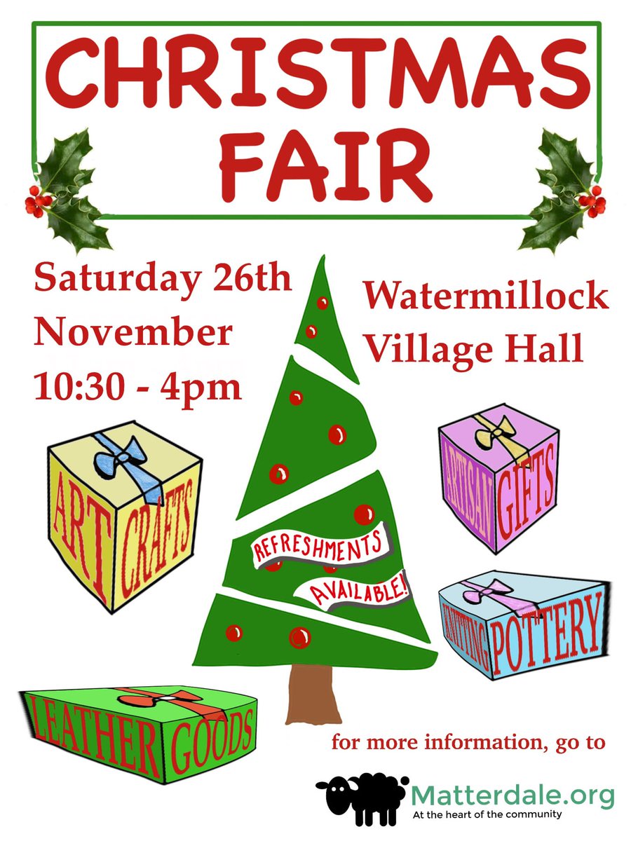 Ullswater_Way's tweet photo. Don't miss the #Christmas fair in #Watermillock village hall this Saturday! https://t.co/NsxKBRXEkZ
