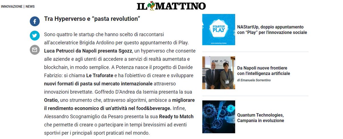 Sgozz on the front page 🤯🔥

<a href="/mattinodinapoli/">Il Mattino</a> talks about <a href="/SgozzHyperverse/">Sgozz</a> 
A huge thank you to the <a href="/NAStartUp/">NA StartUp</a>  team ❤️

Article links 👉 ilmattino.it/innovazione/ne…

Video links 👉 sgozz.com/post/investmen…
