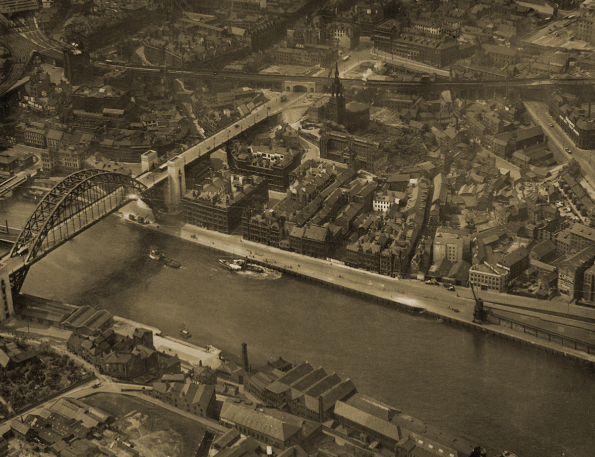 Tyne Bridge aerial view