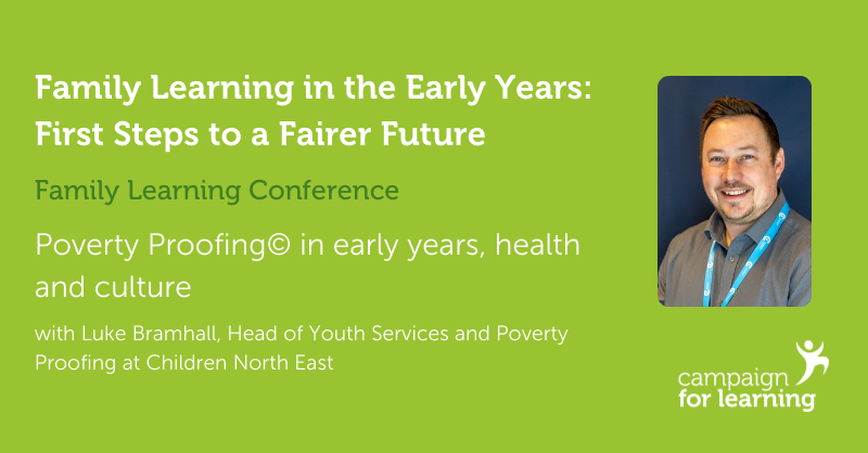 CForLearning's tweet photo. Workshop spotlight💡Today we’re gaining insight from @povertyproofcne into living in poverty and the impact this has on a child's success in education. Plus, how to make meaningful change by reflecting on barriers created by your own practices. #FamilyLearningConference https://t.co/Tt0AWlCtvZ