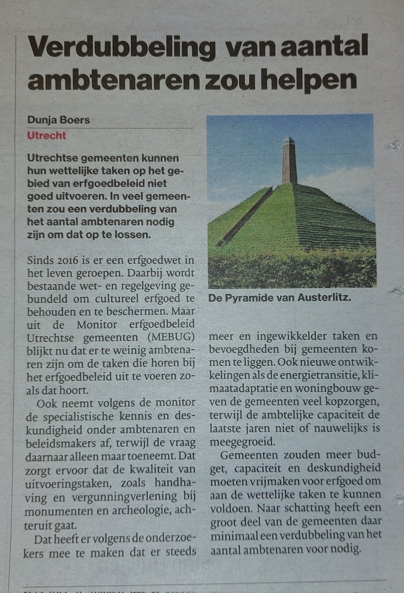 MooiSticht's tweet photo. Vandaag presentatie MEBUG Monitor Erfgoedbeleid Utrechtse gemeenten aan wethouders en @RobvanMuilekom @ProvUtrecht
Erfgoedbeleid vraagt in toekomst meer aandacht van gemeenten.
Rapportage is verzorgd door Vincent de Kieviet @MooiSticht
samen met collega's @LandschErfgoed https://t.co/J8bS8ISRHX