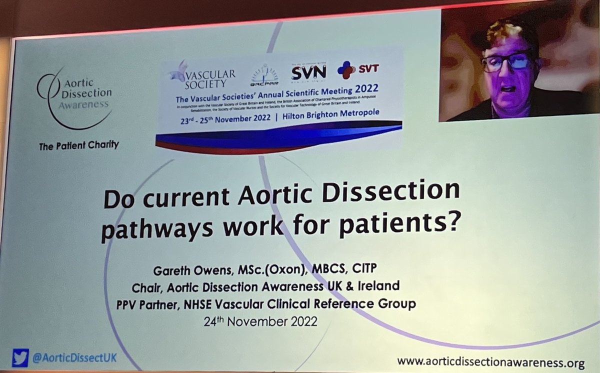 ⁦@Icarus1054⁩ delivering a very sobering patient’s perspective ⁦on #aorticdissection #VSASM2022 ⁦@VSGBI⁩ ⁦@AorticDissectUK⁩ ⁦@AorticDissectCT⁩ ⁦@rebellvascular⁩