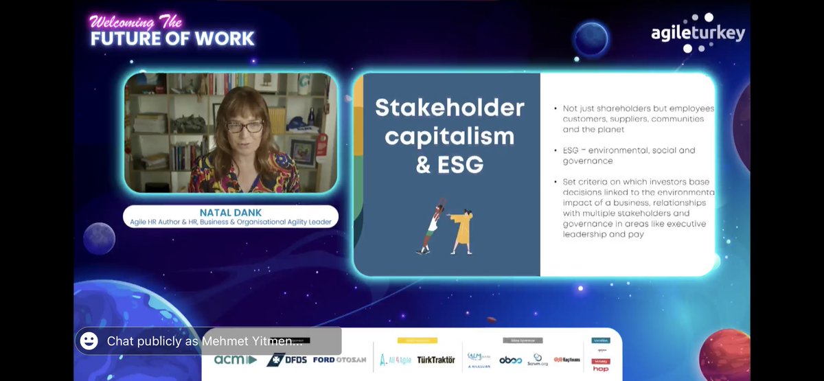 Stakeholder capitalisim 🙌 @NatalDank #atsummit22 @AgileTurkey #restartlab #agile #purpose #autonomy #humanocracy #teal #scrum #kanban #lean #huudle