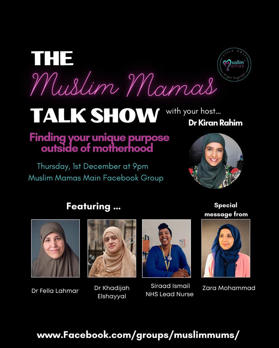 Our next talk show is coming very soon, talking about our true potential as Muslims mothers! We are talking empowerment, careers and advancing as women beyond our role as mothers! Live in our Facebook community!
