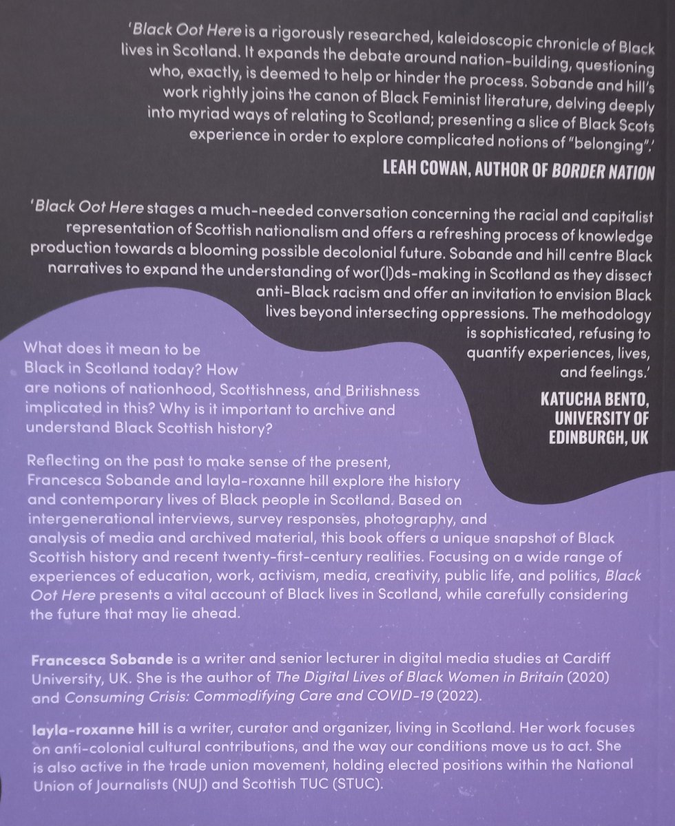 🌟New addition just in for 2022!🌟

'Black Oot Here: Black lives in #Scotland'
#FrancescaSobande &amp; layla-roxanne hill <a href="/LRH151/">layla-roxanne hill</a>

Academic analysis by #BlackScots, for #BlackScots