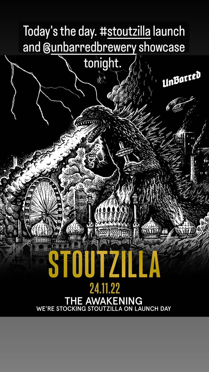 TheFoxBeerhouse's tweet photo. Tonight we take part in #stoutzilla launch and have a @UnBarredBrewery showcase. https://t.co/foGXi3jks0