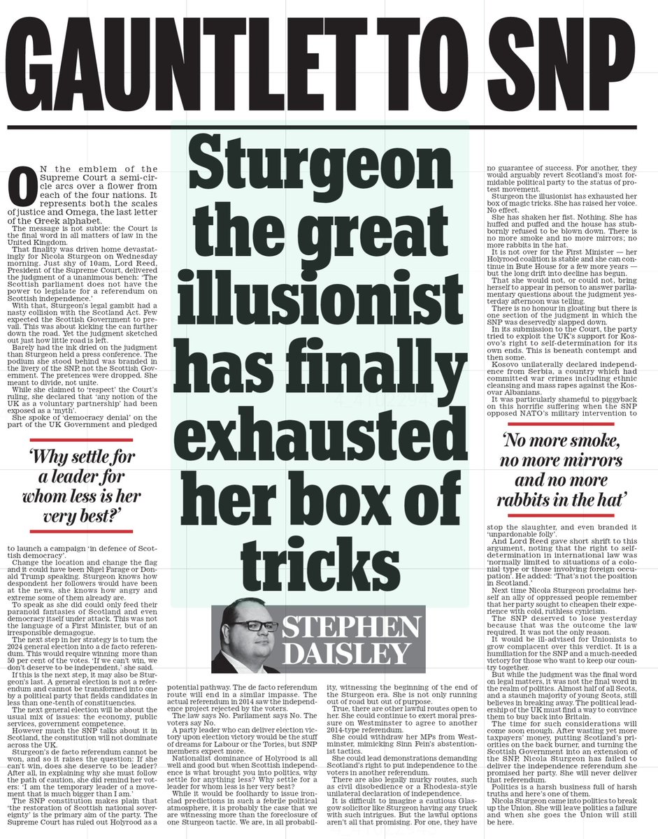 AgentP22's tweet image. Sturgeon the Great Illusionist has exhausted her box of tricks.

👇