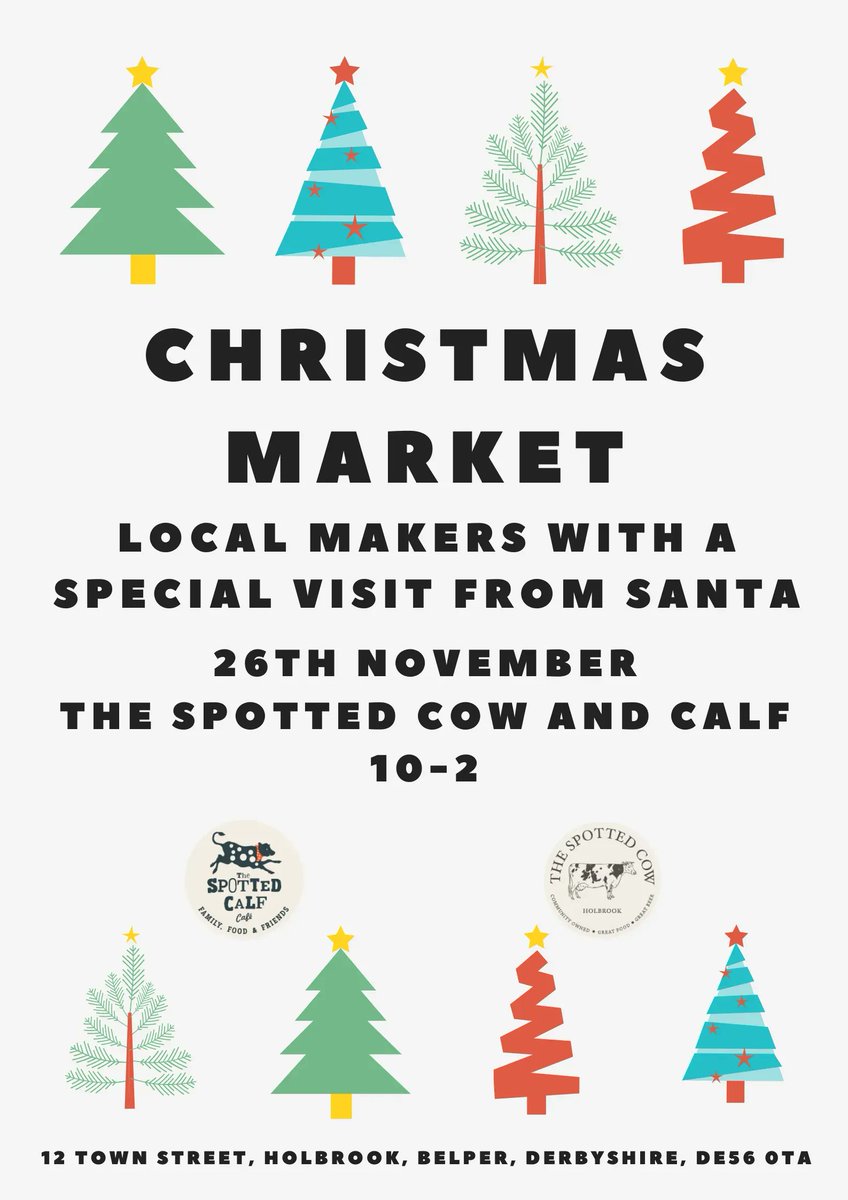 Come down to the Spotted Cow and Calf this Saturday for our lovely Christmas market. We have a fantastic and diverse array of stalls from local makers!