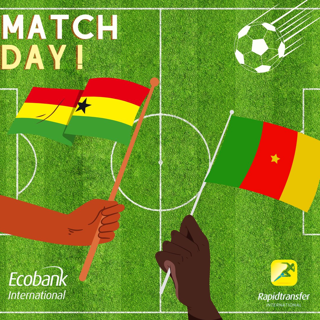 Rapidtransfer_I's tweet photo. #MATCHDAY 
Big Day pour nos équipes !! 
#WorldcupQatar2022 #Qatar2022 #Cameroun #Ghana https://t.co/oJpZD3tn3x