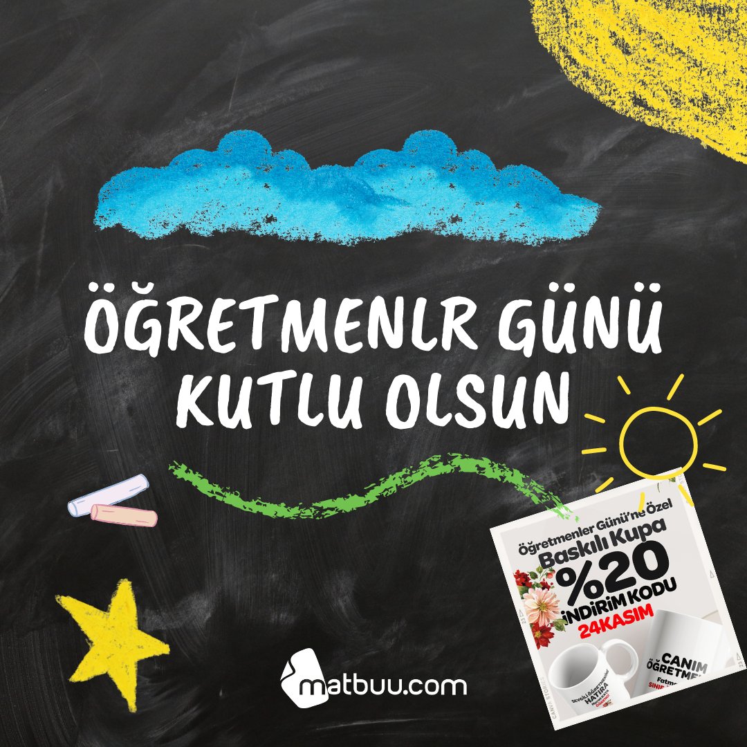 matbuu's tweet image. Tüm Öğretmenlerimizin Öğretmenler Günü 💐 Kutlu Olsun... 📣
Öğretmenler Günü'ne özel indirimli ürünlerimiz için indirim kodu: 24KASIM 🥳

#öğretmenlergünü #24kasım #baskılıtişört #baskılıkupa #matbuu #onlinebaskı #onlinematbaa