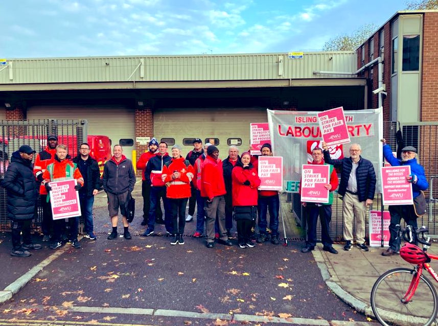 jeremycorbyn's tweet image. We’ve got a big day of strike action ahead. 

It starts with 115,000 @CWUnews members fighting to save our postal service.

Posties have been the backbone of a British icon for over 500 years. They will always have my full support.

#StandByYourPost