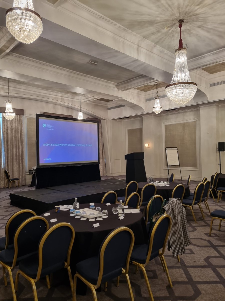 Today's office has chandeliers! Looking forward to some inspiring sessions #CIMAWIL