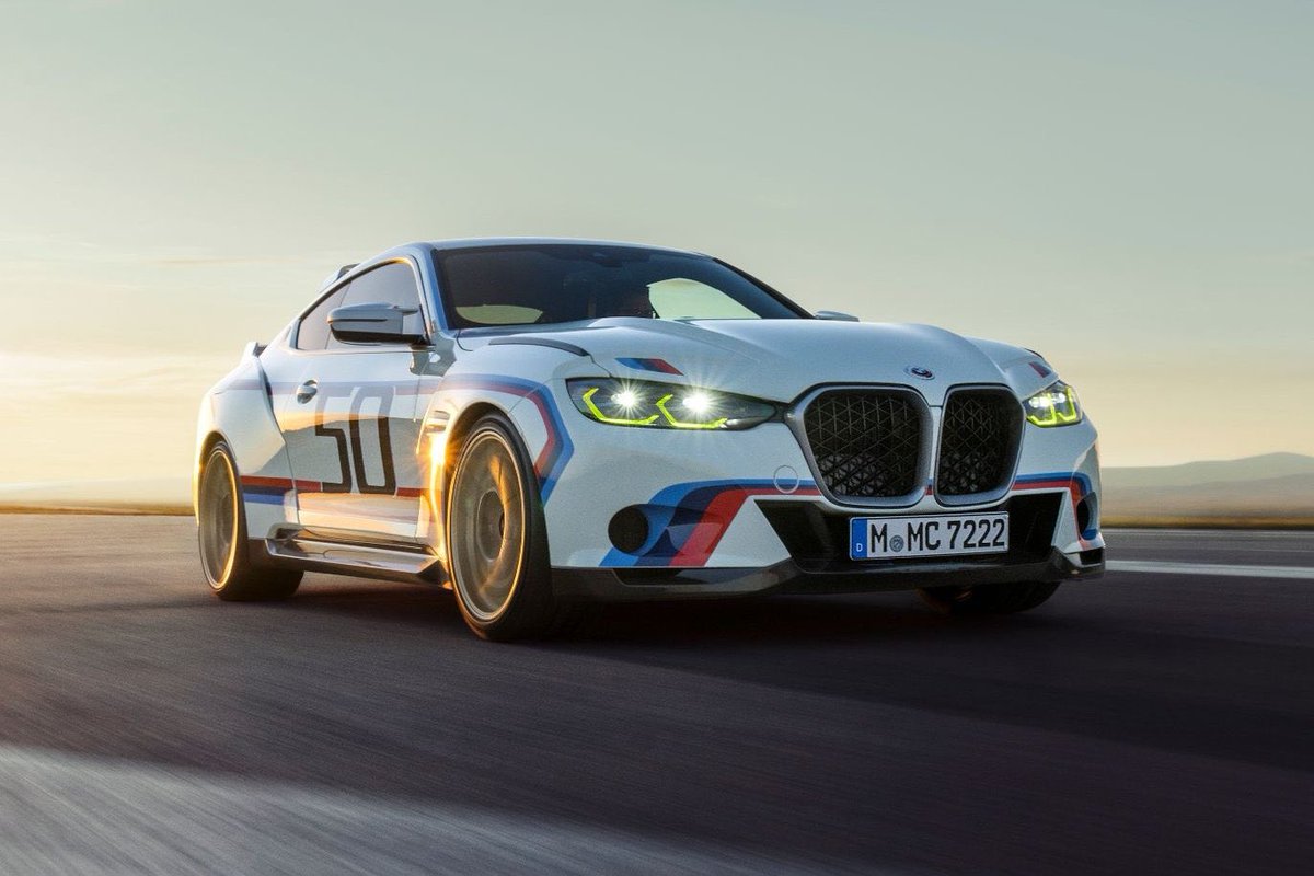 Andrew_Frankel's tweet photo. Bat’s back. BMW 3.0CSL - note no ‘M’ - 553bhp (up 50bhp) manual, CFRP body. 50 units only. Most power six cyl BMW to date. Price tba, but with that paint expect it to be plenty. https://t.co/1MieFJEofS
