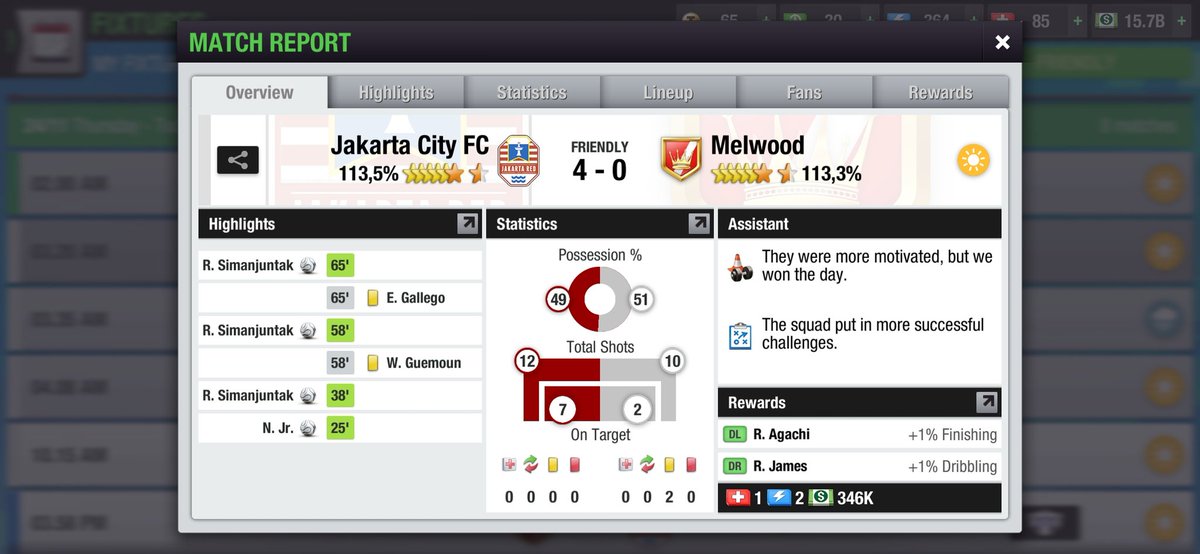JakartaCityFC's tweet photo. FITEA @FITEA_Official Club World Cup 12th Edition
Quarter finals
vs @Melwood____
Agreed to play 113,9% at max https://t.co/5QO6xjTR1C