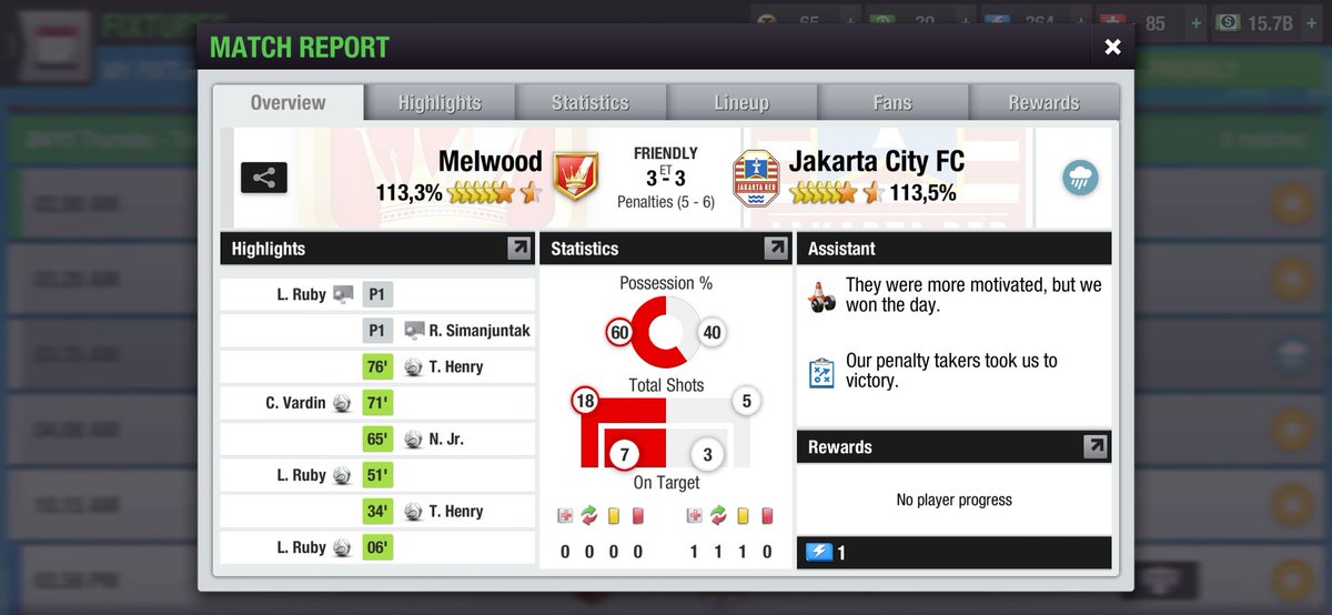 JakartaCityFC's tweet photo. FITEA @FITEA_Official Club World Cup 12th Edition
Quarter finals
vs @Melwood____
Agreed to play 113,9% at max https://t.co/5QO6xjTR1C