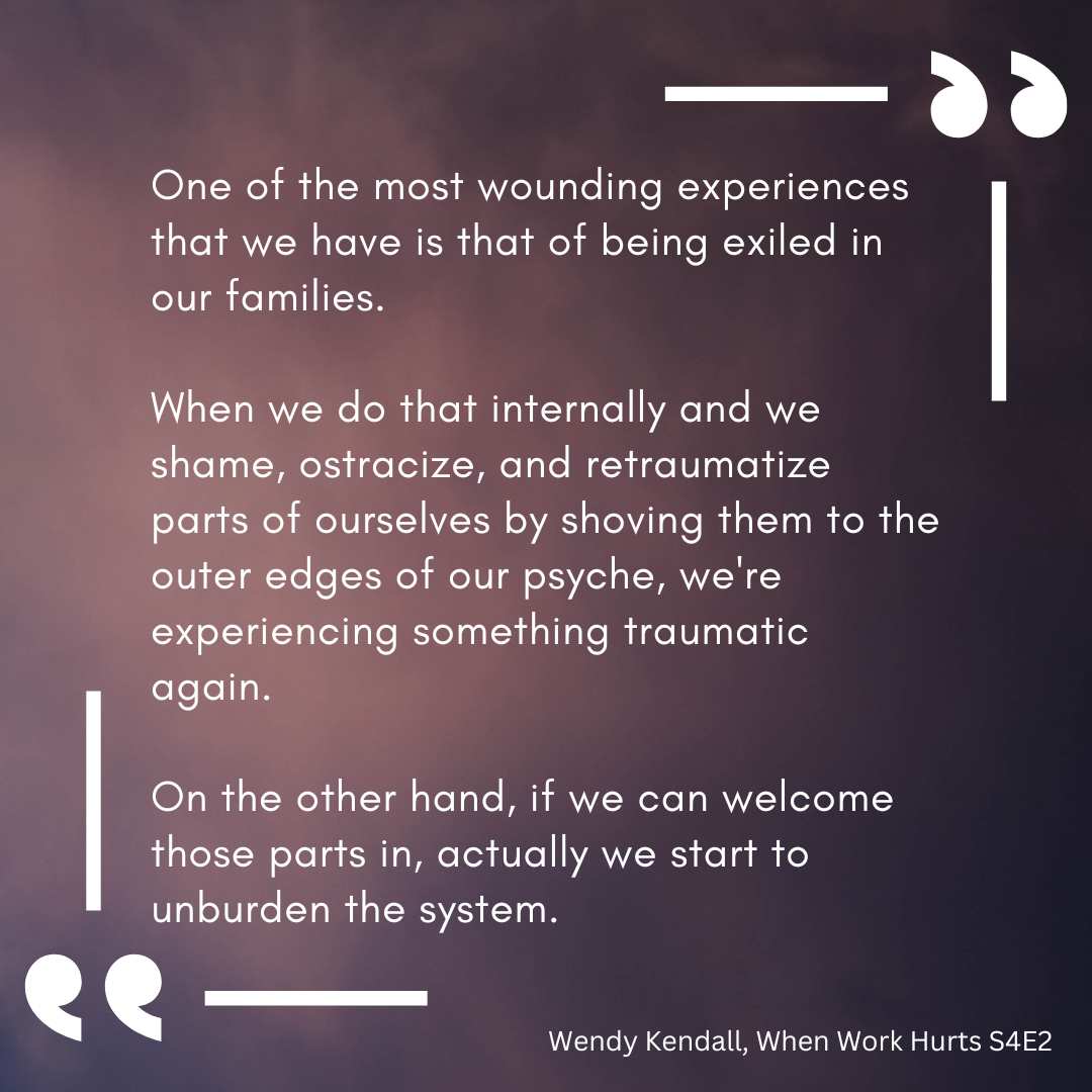 DrPaulaRedmond's tweet photo. The damage burnout does to self-trust; the damage we do to ourselves through shame; and how to begin opening up to and welcoming all our parts - these are some of the key ideas that have stayed with me from my conversation with Wendy Kendall https://t.co/SW2jHIVFcb