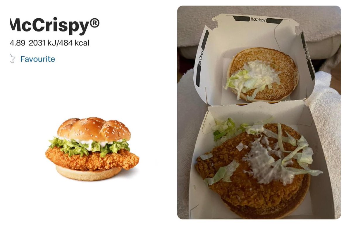 A dear friend’s experience of <a href="/McDonalds/">McDonald's</a> marketing material versus what they actually serve up..