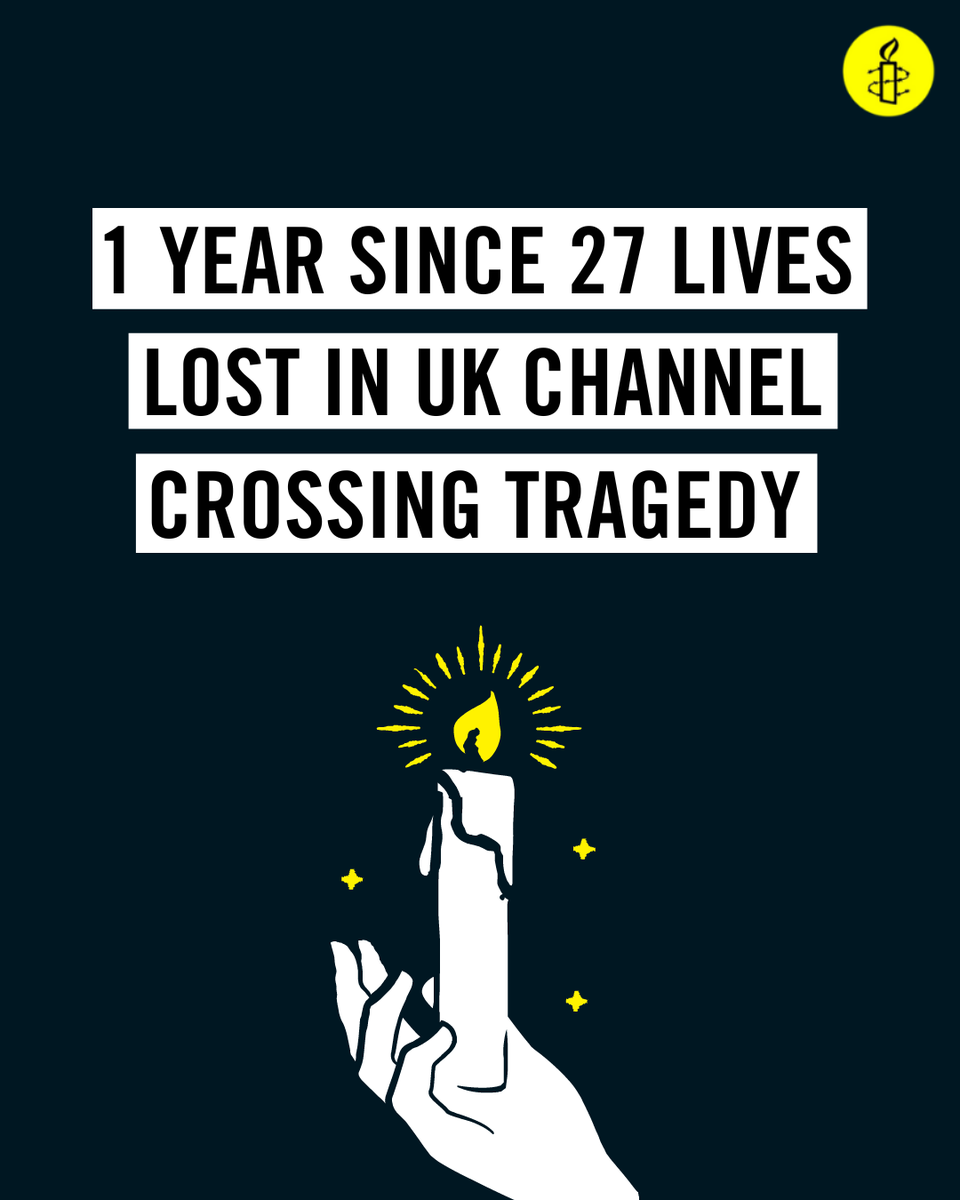 AmnestyUK's tweet photo. Q: Why do people make dangerous journeys by crossing the Channel?

A: The government has made it virtually impossible for people seeking safety to get here by any other means. That’s it. That’s the answer. https://t.co/Y8kzZ7kYG2