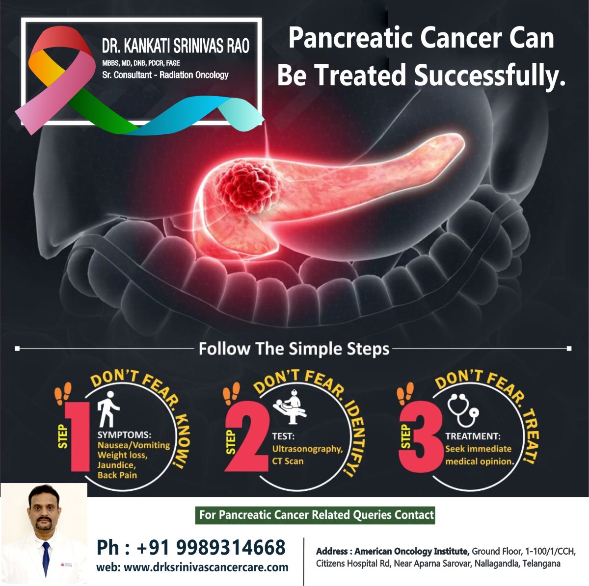 We can #conquer cancer together!!

Consult the best & senior oncologist Dr.kankati Srinivas Rao in Hyderabad for the best pancreatic cancer treatment

#drsrinivasrao #pancreaticcancer #pancreaticcancersymptoms #jaundice #nausea #pancreaticcancerawareness #AOI #hyderabad #bloating