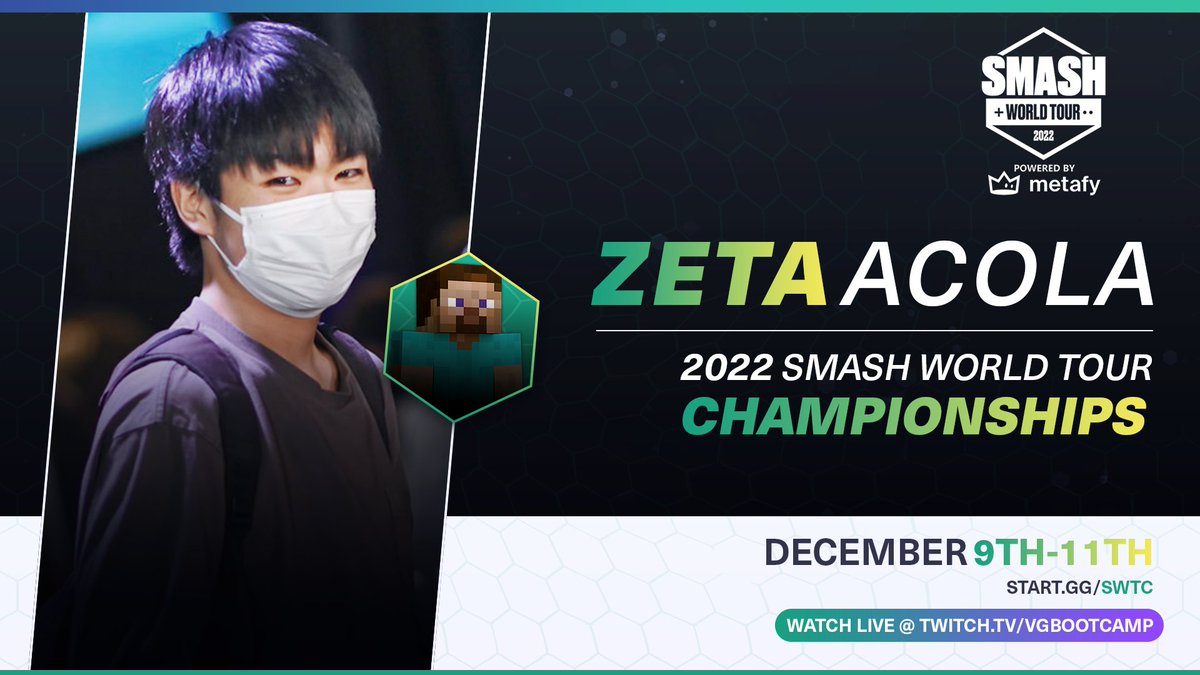 Smash World Tour 2022 (@smashworldtour) on Twitter photo SWTCに<a href="/acola_Lui/">ZETA/あcola</a>がやってくる!
With a multitude of 1st place finishes at #SmashWorldTour events, the one and only <a href="/acola_Lui/">ZETA/あcola</a> has qualified for the 2022 Smash World Tour Championships!
Be here on Dec. 9th-11th for history in the making: start.gg/swtc
📸 <a href="/RellFGC/">TNS | Rell 🔜 MetroCon 2025</a> SWTCに<a href="/acola_Lui/">ZETA/あcola</a>がやってくる!
With a multitude of 1st place finishes at #SmashWorldTour events, the one and only <a href="/acola_Lui/">ZETA/あcola</a> has qualified for the 2022 Smash World Tour Championships!
Be here on Dec. 9th-11th for history in the making: start.gg/swtc
📸 <a href="/RellFGC/">TNS | Rell 🔜 MetroCon 2025</a>