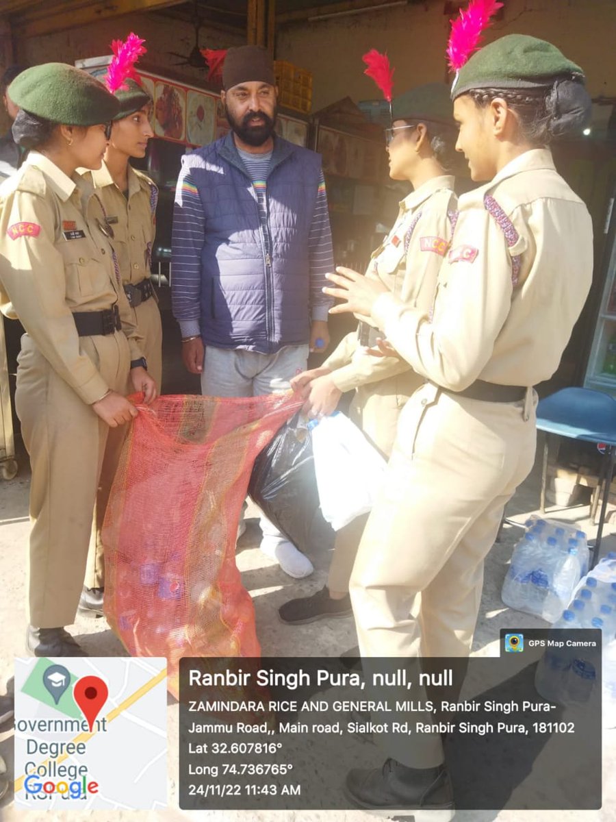 GDC_RS_Pura_NCC's tweet photo. 2J&amp;K Girls Bn.NCC GDC RS Pura organized a plastic waste collection drive in adopted village Gagian,RS Pura as part of'Puneet Sagar Abhiyan'under the patronage of principal Prof.Sunil Uppal guidance of ANO Lt.Shaveta Chowdhary.
@DteJKL 
@prodefencejammu 
@HQ_DG_NCC 
@suniluppal16 https://t.co/Na9bhP3ucT