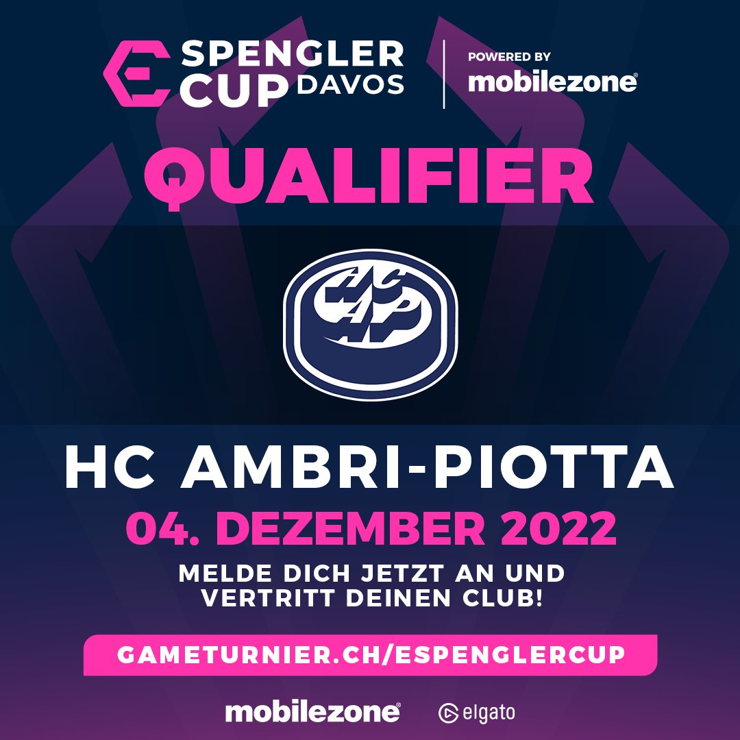 espenglercup's tweet photo. Sichere dir die Chance auf 5'000 CHF und spiele dich durch das Qualifier des @HCAP1937

Link zur Anmeldung findest du in unserer Bio📍

#eSpenglercup #spenglercup #NHL #Gaming #esports @spenglercup @mobilezone @elgatoDE @eStudios_CH @GameTurnier https://t.co/6ZygeH8iXV