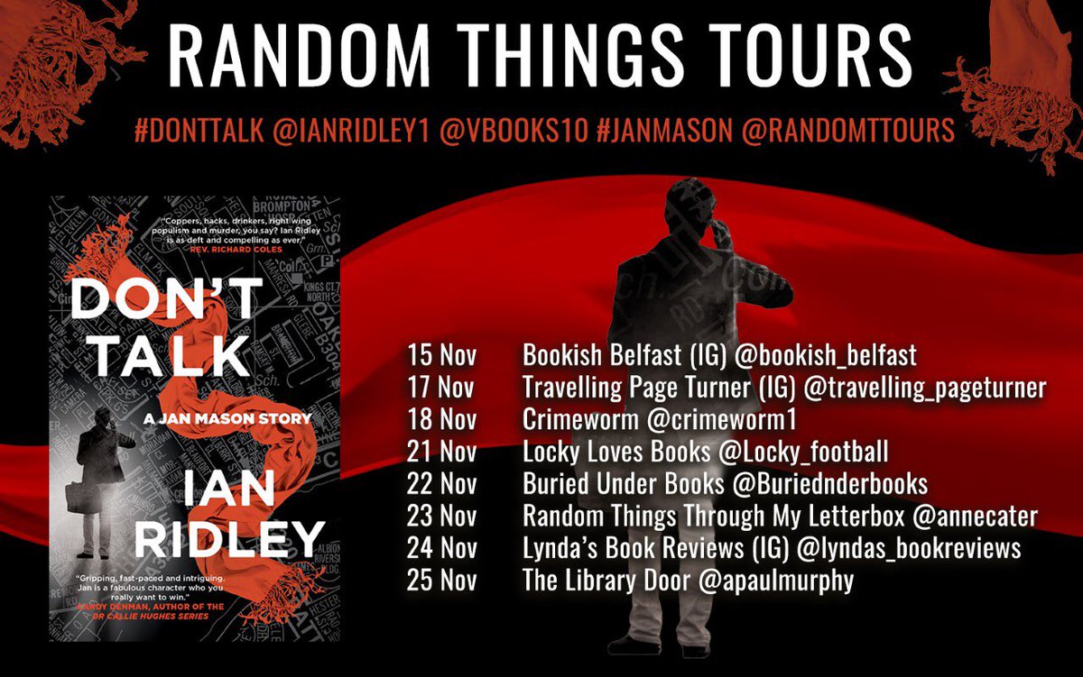 LyndaCheckley's tweet photo. 📚📚Random Things Tours📚📚
Don’t Talk By Ian Ridley

Full review ➡️ https://t.co/MuHQGdxtg9

“Great twists and turns and some great characters made this a fabulous read and I raced through it.“

@IanRidley1 @janmasonjourno @VBooks10 @RandomTTours #BookReview #BookTwitter https://t.co/KGBqwHWim1
