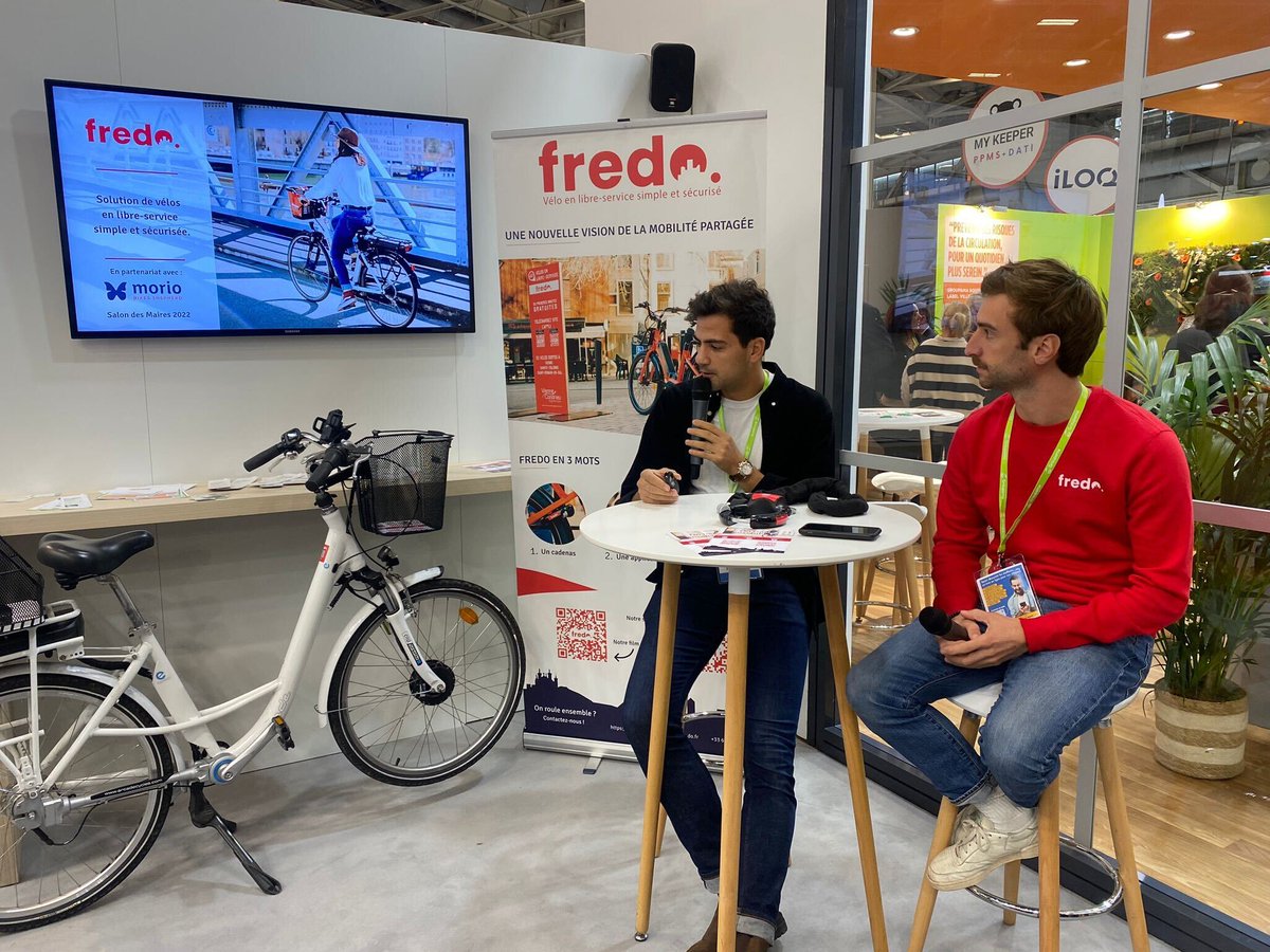 Fredo au Salon des maires : dernier jour ! 

Testez notre solution de vélos en libre-service sans bornes, et discutons d'une solution adaptée à vos besoins !
📍Pavillon 4, allée B

Pour en savoir plus : fredo.fr 

<a href="/salondesmaires/">Salon des Maires et des Collectivités</a> #mobilité