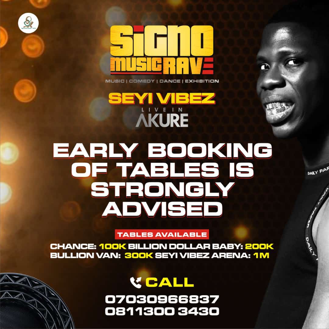 Blaq_andre's tweet photo. No Seyi No Vibez!
This December in Akure! 
Contact me for Arena tickets only!!!
@AkureBuynSell @AkureTweeps @Akure360 @AkurePalace @horlat011 @AkureCityHunter #akure #seyivibez https://t.co/hzIC4dmZHc