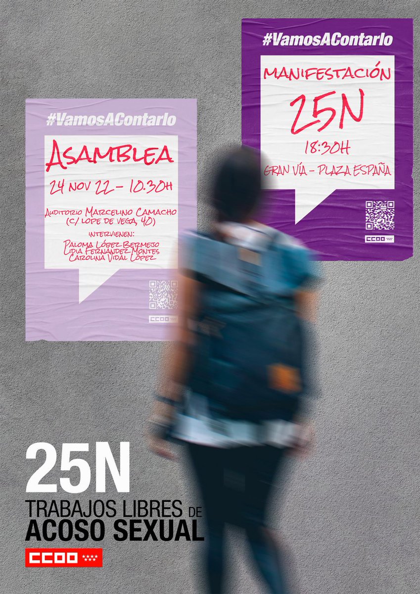 24 Noviembre 2022. 10:20 

<a href="/CarolinaVidal_L/">Carolina Vidal López</a>  interviene en la asamblea convocada por <a href="/CCOOMadrid/">CCOO de Madrid</a> con motivo del 25 de noviembre "Día internacional para la eliminación de la Violencia contra las Mujeres". #25N #VamosAContarlo 

Auditorio Marcelino Camacho
Madrid.