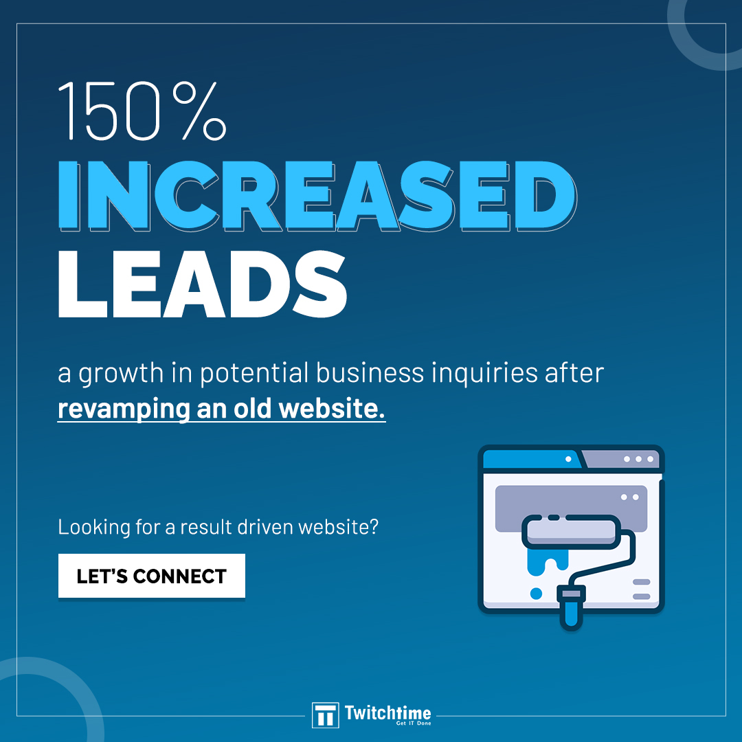 twitchtime's tweet photo. Yes, that's our client's success story.

Building a website that focuses on users, will drive results. Twitchtime is better at defining that vision at the very beginning. 

#BeSmartGoDigital #WebsiteDesign #WebsiteRedesign #WebsiteDevelopment https://t.co/62M1qWgsz9