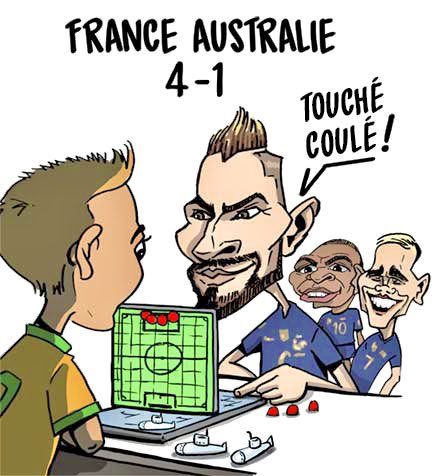 FabriceGreg's tweet photo. #coupedumonde2022 #equipedefrance #lesbleus #franceaustralie #victoire #oliviergiroud #kylianmbappe #antoinegriezmann #sousmarin #australia #australie #caricature #humour #dessindujour #dessindepresse #blague #sketch #gregsketch https://t.co/rgK1ZMSFdX