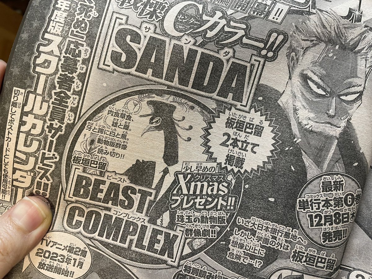 早めのクリスマスプレゼント…ということで、来週はSANDAとBEAST COMPLEX二本立てです!お楽しみに!🐯🎅 