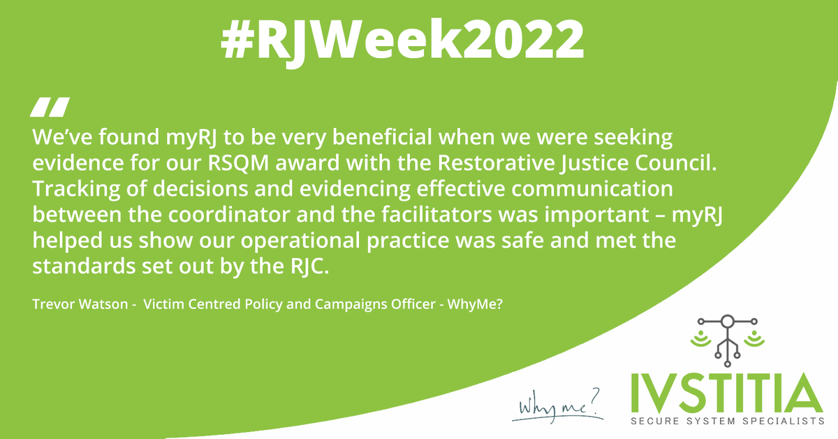 myRJ's tweet photo. Working with @WhyMeUK we have changed the landscape of quantitative and qualitative data reporting, using data and exports from our multi award winning #RJ System “myRJ”. Using unique algorithms, we can produce high level reporting as required by the @MoJGovUK
#RJWeek #RJWeek2022 https://t.co/PEFbfdeRYj