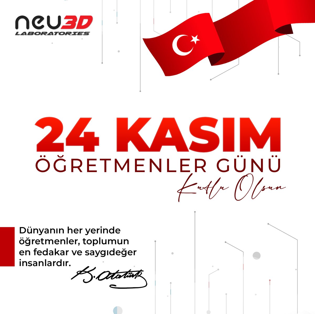 Tüm öğretmenlerinizin öğretmenler günü kutlu olsun.

#24Kasım #ÖğretmenlerGünü