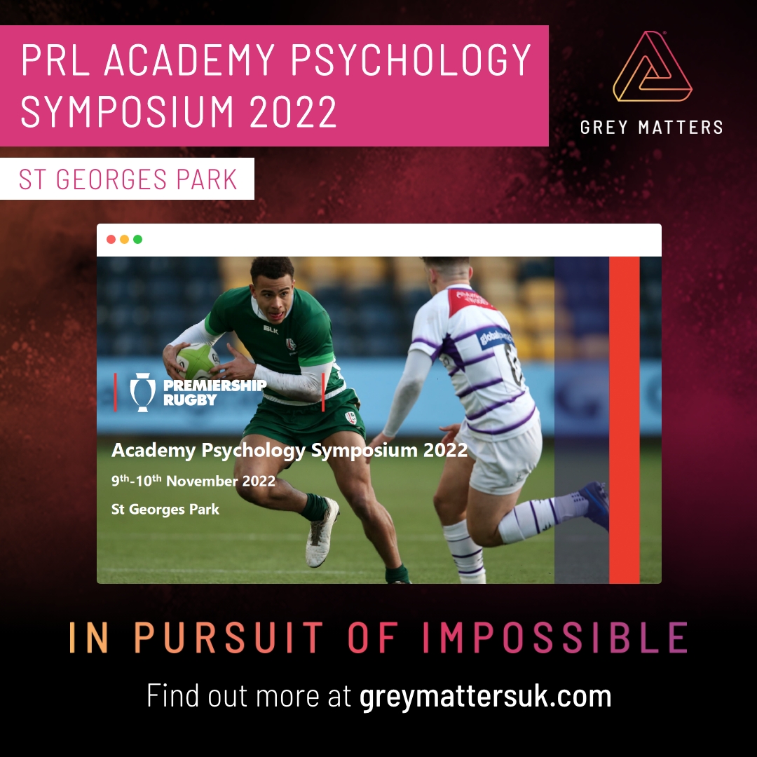 Earlier this month Dave Collins and Jamie Taylor were invited to present at the Premiership Rugby, Academy Psychology Symposium 2022. The aim of the symposium was to develop ideas on effective policy for psychology development across the academy network.

 #sportpsychology